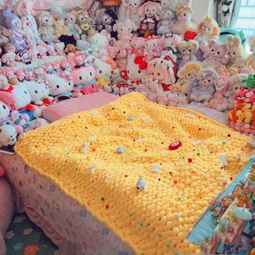 毛毯手作💖芝士毛毯手工diy編織毯子材料保暖蓋毯冬季午睡禮物 手工保暖午睡毯 解壓打發時間交換禮物 手做