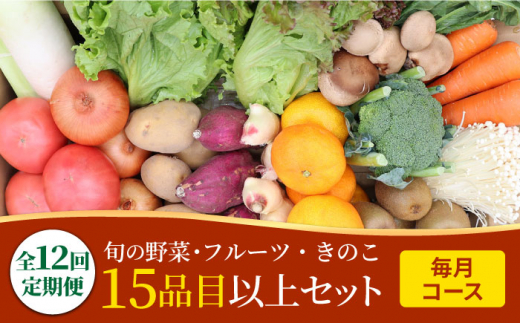 豪華！野菜 セット 15品目以上 12回 定期便   野菜 フルーツ きのこ 詰め合わせ 南島原市   吉岡青果 [SCZ019]