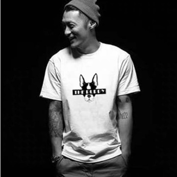 2025夏季短袖T恤男潮流卡通印花狗頭情侶體恤男女生圓領夏裝半袖