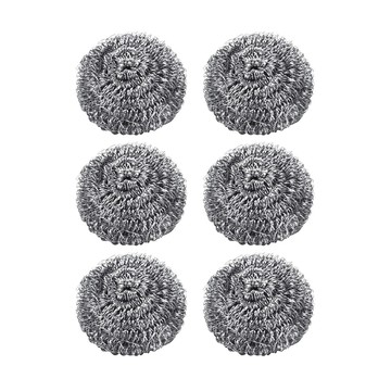 AHOYE 20g高密度不鏽鋼絲球 (六入組) 鍋刷 菜瓜布 金鋼刷 廚房清潔刷