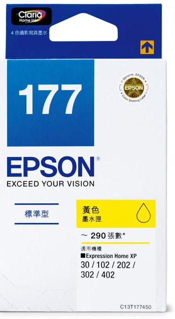 【文具通】EPSON 176#墨水匣 黃 T177450 R1010545【領券滿額再折千12/31止】