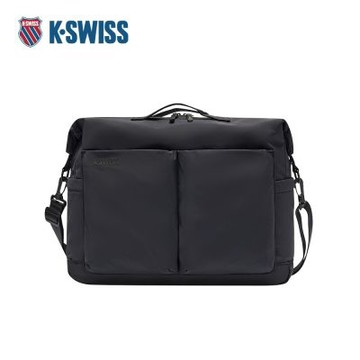 K-SWISS 斜背包 BAG KC7513MSBC52 單肩 男款女款 黑色 BG650-008