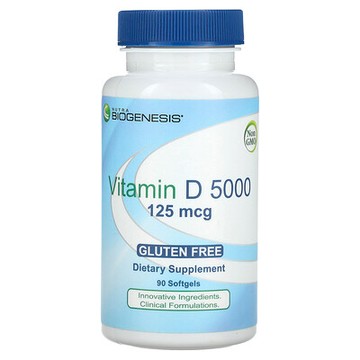 Nutra BioGenesis, 維生素 D 5000，125 微克，90 粒軟膠囊