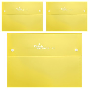 DaTaBanK 三田文具 加減乘除 A4 12層風琴夾  黃色  3個