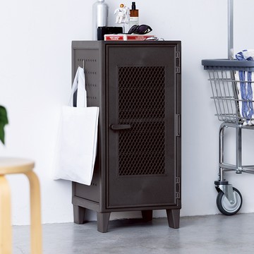 日本 天馬 Fits 網格款可層疊置物收納櫃(附洞洞板)-DIY - 典雅白