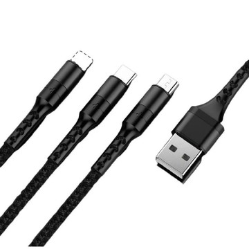 E Store 3合1充電線  1個  黑色  1.25m