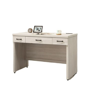 【MUNA 家居】662型4尺三抽書桌(共三色)鋼刷白色