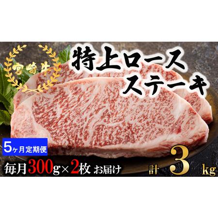 ふるさと納税  宮崎牛 特上 ロース ステーキ 600g (300g×2枚) 合計3kg 牛肉 真空包装 小分け A4等級以上 牛肉 黒毛和牛 焼肉.. 宮崎県美郷町