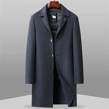 【米蘭精品】羊毛大衣休閒外套-商務雙面呢大衣男外套3色74id28