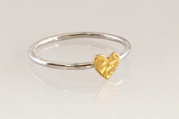 金心K24純金+銀戒指純金+銀心戒指/戒指