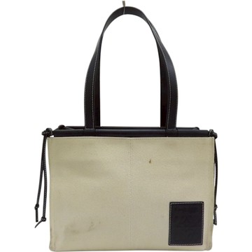 【二手名牌BRAND OFF】LOEWE 羅威 白色 帆布 Cushion Tote 肩背包