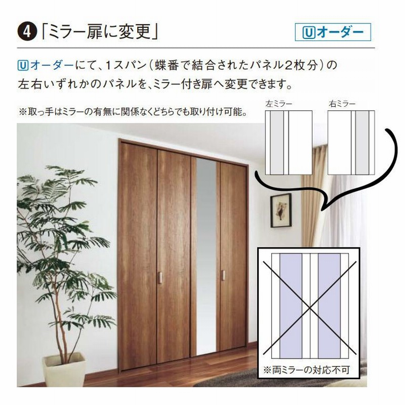 パナソニック ベリティス 収納用建具 折れ戸 PH型(取手レス
