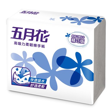 五月花 高吸力柔韌擦手紙-(精巧版) 100抽x20包