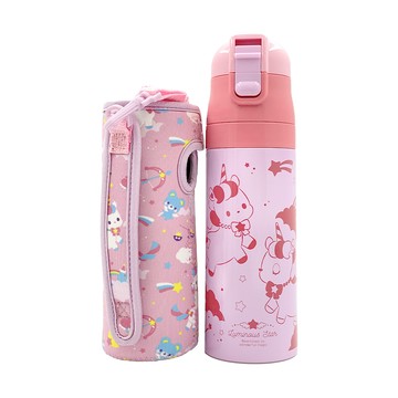 Skater 彈蓋直飲 不鏽鋼水壺 附水壺套  獨角獸 粉色  470ml  1個  470ml