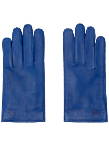Burberry - Equestrian Knight leather gloves - men - Silk/Lambskin/Cashmere - 10 - Blue