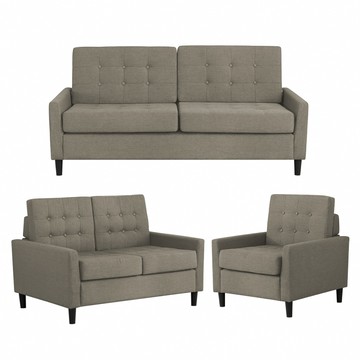 【IDEA】泰勒簡約亞麻布飽滿沙發套組/布沙發(1+2+3人/2色任選)淺棕