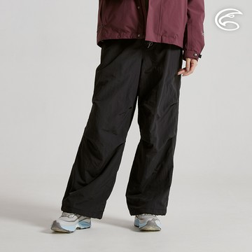 ADISI 女鬆緊褲頭超撥雙層內刷毛保暖寬褲 AP2521050 碳黑 (S-2XL)｜內裡刷毛 超撥水 保暖長褲