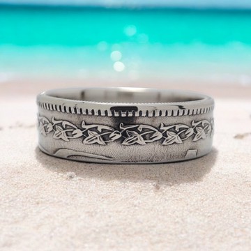 巴基斯坦 1981年 1盧比 硬幣戒指，獨特巴基斯坦戒指，男士巴基斯坦戒指