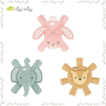 【LMW親子選品】🌿美國Itzy Ritzy - 趴趴動物矽膠固齒器🌿固齒器 安撫玩具 安撫玩偶 感統玩偶 動物造型