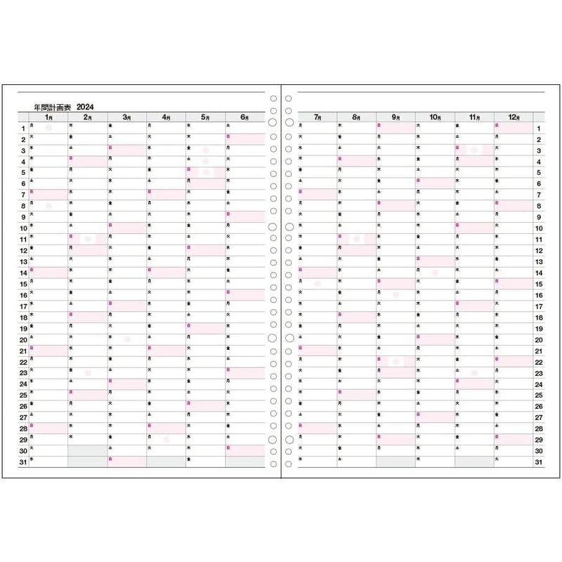 （まとめ買い）コレクト 手帳 2024年 ウィークダイアリー バーチカルタイプ 見開き1週間 A4 ワイヤリングとじ 差込表紙 D-443