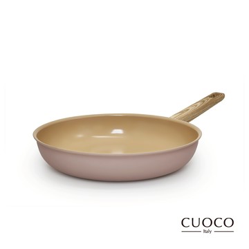【CUOCO】北歐系列-粉紅佳人陶瓷不沾平底鍋30cm/IH電磁爐適用