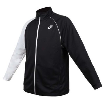 ASICS 男針織外套-台灣製 運動 上衣 休閒 2033C058-001 黑白