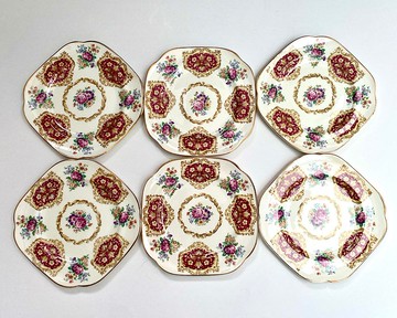 英格蘭蘭頓 James Kent Ltd 古董 6 件套甜點盤