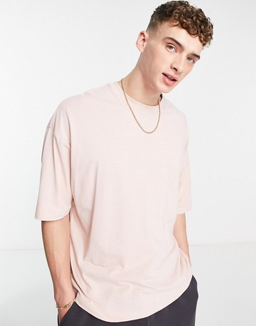 ASOS DESIGN oversized t-shirt in washed pink