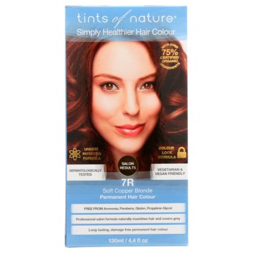 Permanent Hair Color 7R Soft Copper Blonde Permanent 4.4 Oz by Tints of Nature
