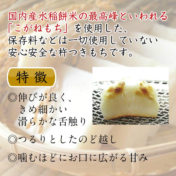 ※配送日指定不可※ 杵つき餅 ２５０ｇ(５切) ３点セット  