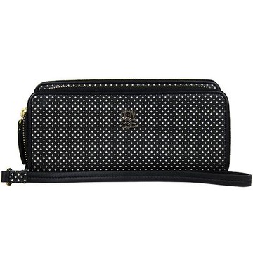 agnes b.小星芒手掛式雙層拉鍊長夾(黑)