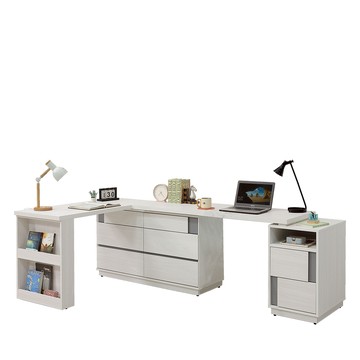 【Hampton 漢汀堡】睿泰7x4尺L行功能桌組(桌/書桌/功能桌／Ｌ型書桌)