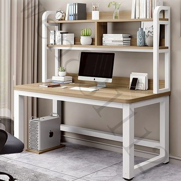 ✤精選品質 限時免運✤學習桌臺式傢用書桌書架組閤一體學習桌書桌傢用上鋪辦公簡易桌子