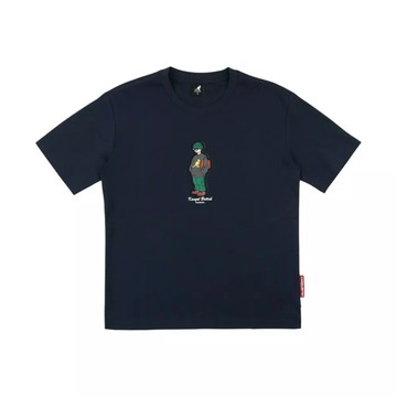 KANGOL 短T 深藍 落肩 趣味人物T 短袖 上衣 中性 6625100580