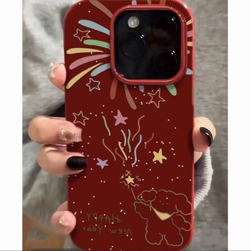免運+隔日🚚果凍手機殼 新年小狗煙花 適用於蘋果17promax 16Pro 15plus 14 13 12 11防摔