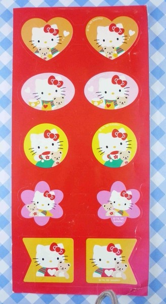 【震撼精品百貨】Hello Kitty 凱蒂貓~KITTY貼紙-紅底10格
