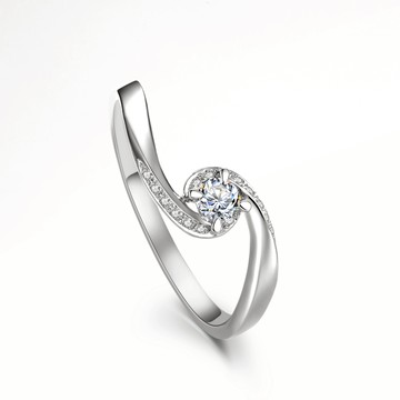 KOR蔻兒鑽石 愛情漩渦 求婚/結婚戒指 鑽石白鋼 女戒