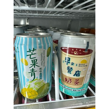 東方飲 芒果青風味氣泡飲 早餐店奶茶 330ml一罐 即飲 飲料