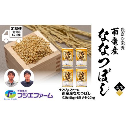 ふるさと納税 フジエファーム雨竜産ななつぼし玄米5kg 定期便！毎月1回・計4回お届け 北海道雨竜町