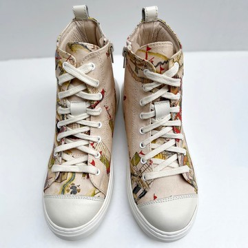 手工印花帆布鞋-臺南古地圖系列_荷蘭城堡圖