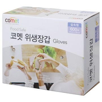 comet 衛生塑膠手套 24 x 28cm  600個  1盒