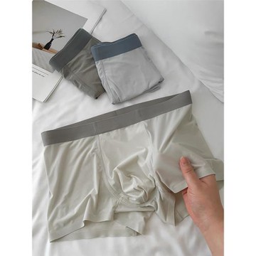 冰絲男士內褲男生夏季薄款純棉襠男款四角短褲頭無痕男式平角褲衩