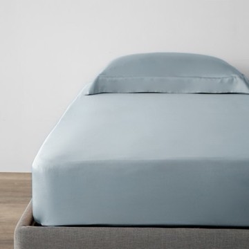 PALETTE300織素色天絲床包特大 海岸藍