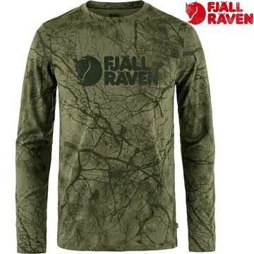 Fjallraven 北極狐  Värmland Wool 男款 圓領羊毛長袖上衣 86673 626 綠迷彩