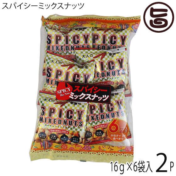 スパイシーミックスナッツ 16ｇ×6袋×2Ｐ 旨辛 アーモンド ナッツ チーズ ウコン カレー 豆菓子 沖縄土産 沖縄 土産