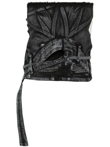 Ottolinger - zip-detail tube top - women - Spandex/Elastane/Cotton/Recycled Cotton/Recycled Polyester - M - Black