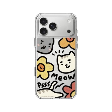 iPhone 17 Pro Max Clear Case（相機按鈕） 透明 - 小貓貓們 Little Cattos - Meow&Flowers