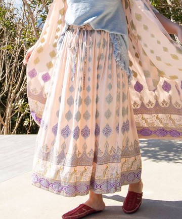 【熱門預購】班遮普的晨光異域金印印花縐紗長裙 (5色) IAC-3202