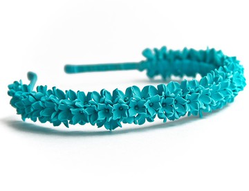 綠松石寶石頭帶花童皇冠花卉新娘頭飾