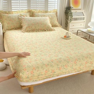 韓版碎花全棉床笠單件ins100純棉席夢思保護套兒童床套罩床墊子罩